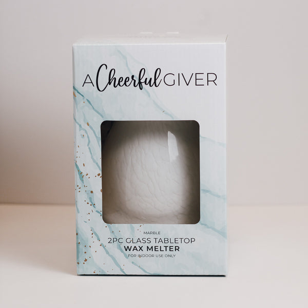 A Cheerful Giver Marble - Glass Tabletop Wax Warmer