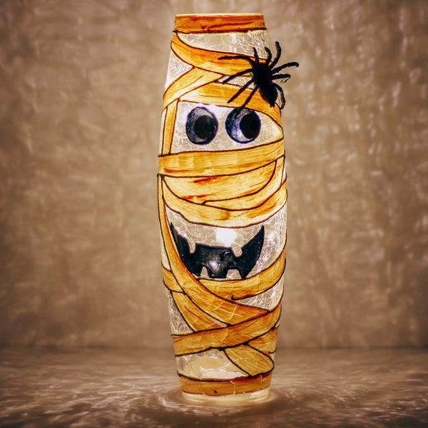 A Cheerful Giver Mummy Mash - Crackle Glass Vase