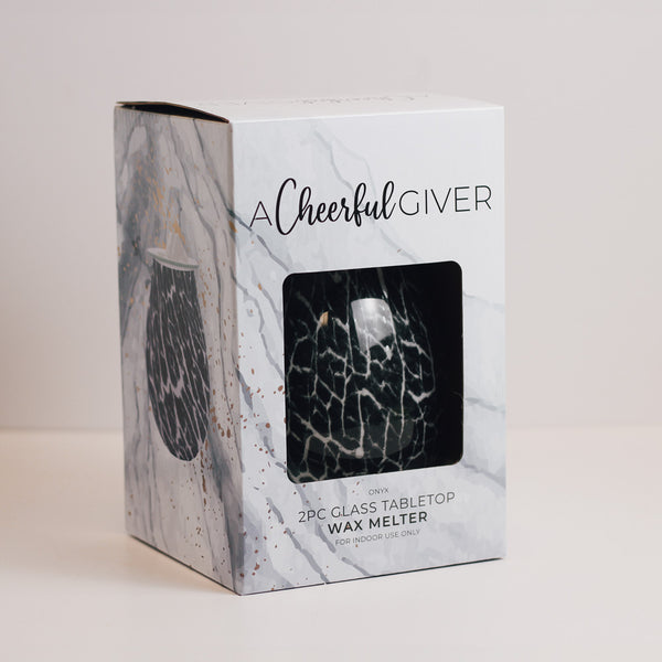 A Cheerful Giver Onyx - Glass Tabletop Wax Warmer