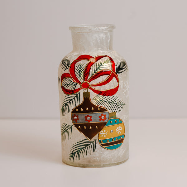 A Cheerful Giver Ornament - Crackle Glass Bottle