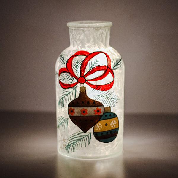 A Cheerful Giver Ornament - Crackle Glass Bottle