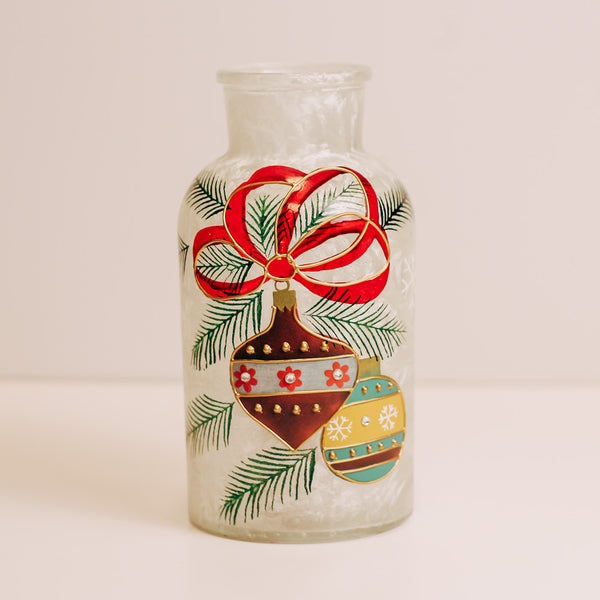 a cheerful giver Ornament - Crackle Glass Bottle