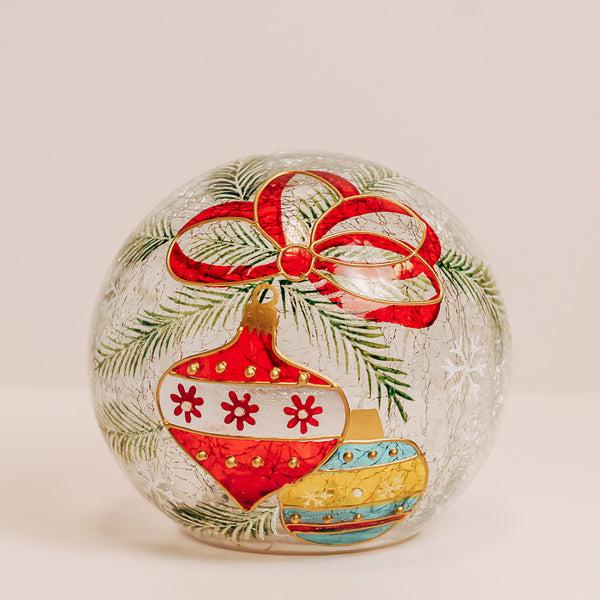 a cheerful giver Ornament - Crackle Glass Orb