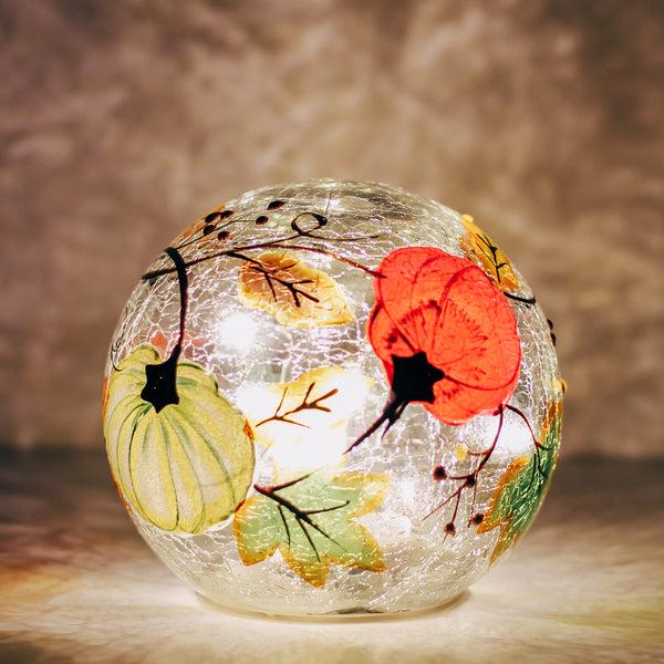 A Cheerful Giver Pumpkin Patch - Crackle Glass Orb