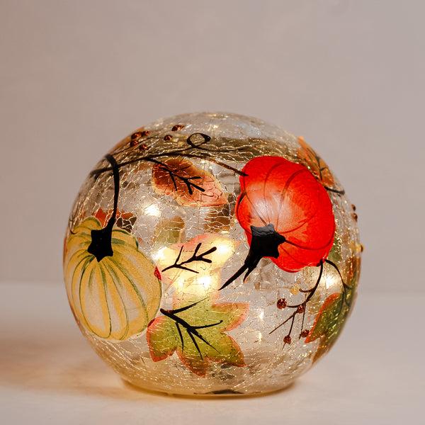 A Cheerful Giver Pumpkin Patch - Crackle Glass Orb