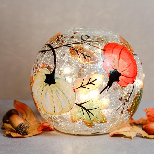 A Cheerful Giver Pumpkin Patch - Crackle Glass Orb