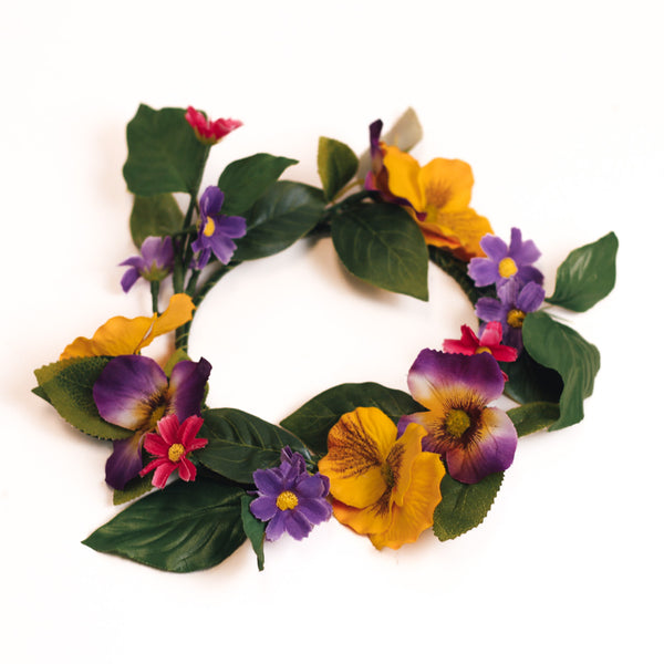a cheerful giver Purple Pansies - Candle Ring