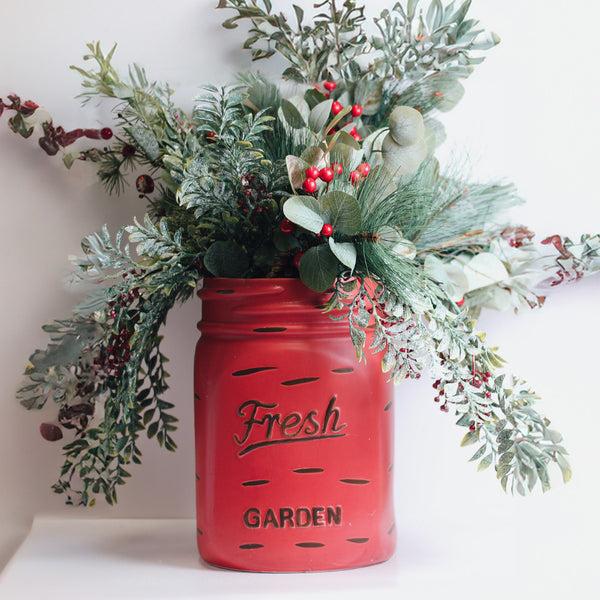 A Cheerful Giver Red - Mason Jar Planter