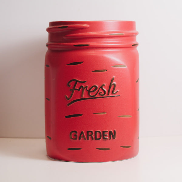 a cheerful giver Red - Mason Jar Planter