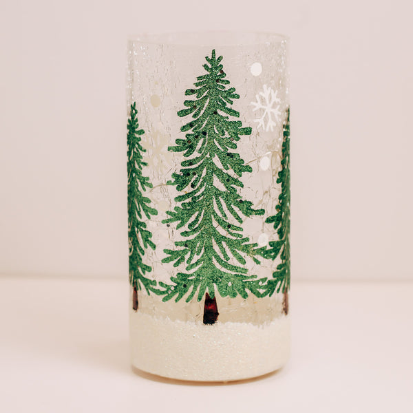 a cheerful giver Shimmer Tree - Crackle Glass Pillar
