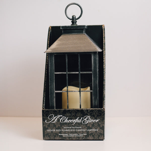 A Cheerful Giver Silver - Flameless Lantern