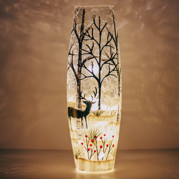A Cheerful Giver Silver & Gold - Crackle Glass Vase