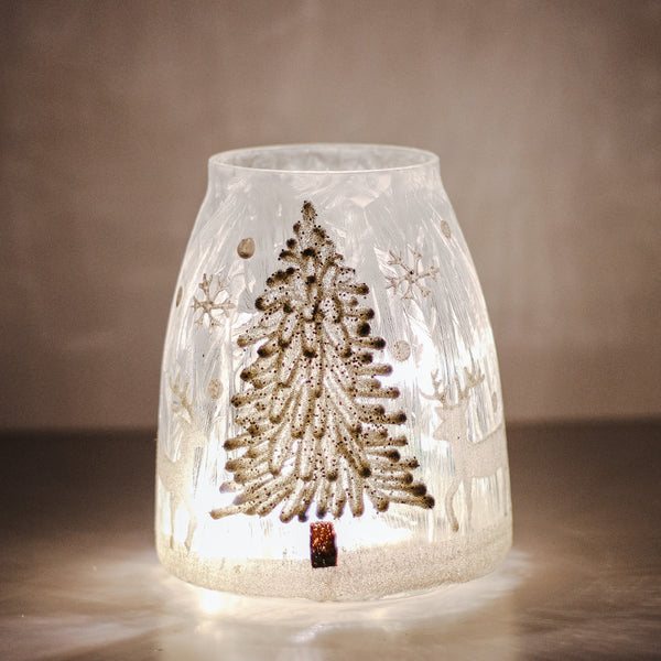 A Cheerful Giver Silver Tree - Crackle Glass Jar