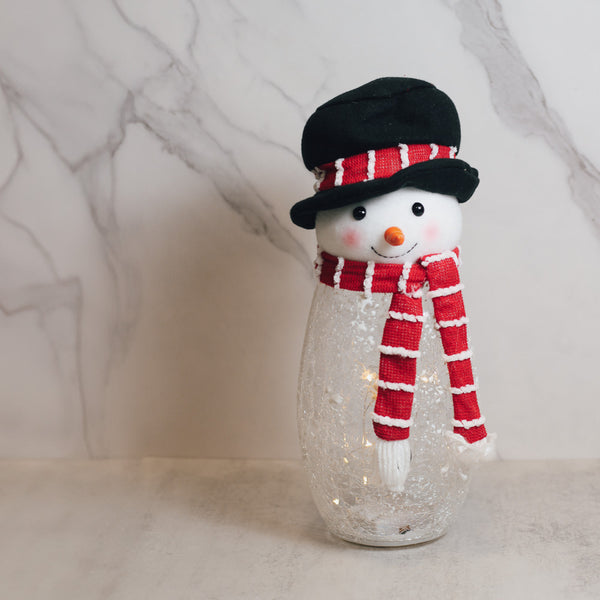 A Cheerful Giver Snowman With Top Hat Plush Red