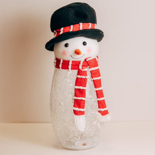 A Cheerful Giver Snowman With Top Hat Plush Red