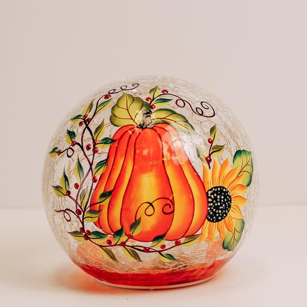 a cheerful giver Sunflower Gourd - Crackle Glass Orb