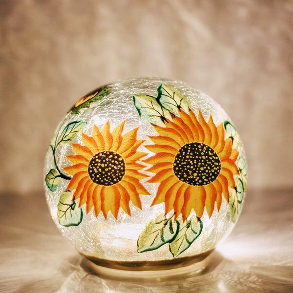 A Cheerful Giver Sunflower - LED Glass Orb