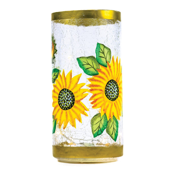 a cheerful giver Sunflower - LED Glass Pillar
