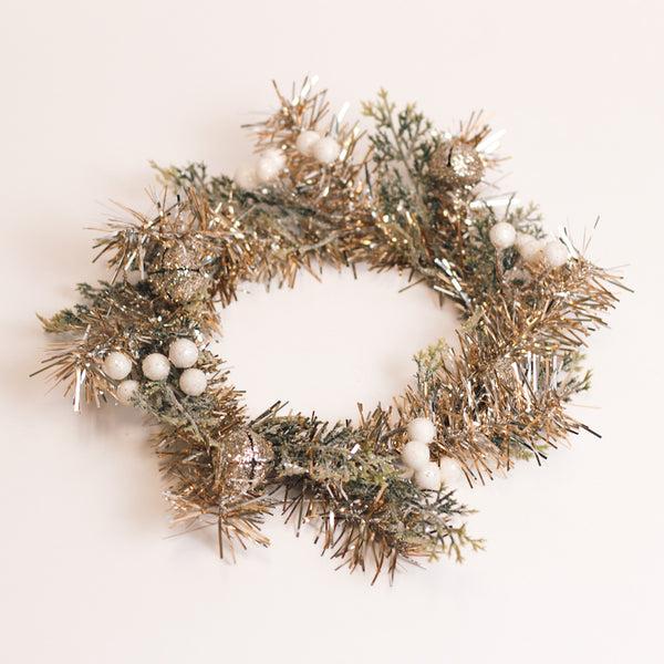 a cheerful giver Tinsel Berry & Bells - Candle Ring