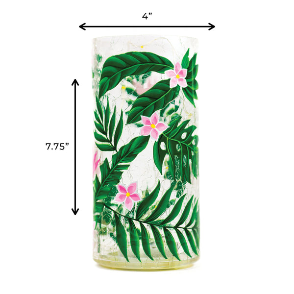 A Cheerful Giver Tropical Flora - LED Glass Pillar