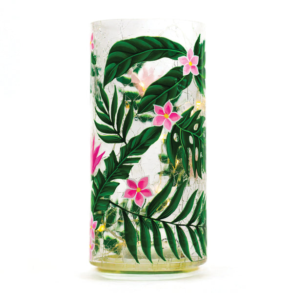 a cheerful giver Tropical Flora - LED Glass Pillar