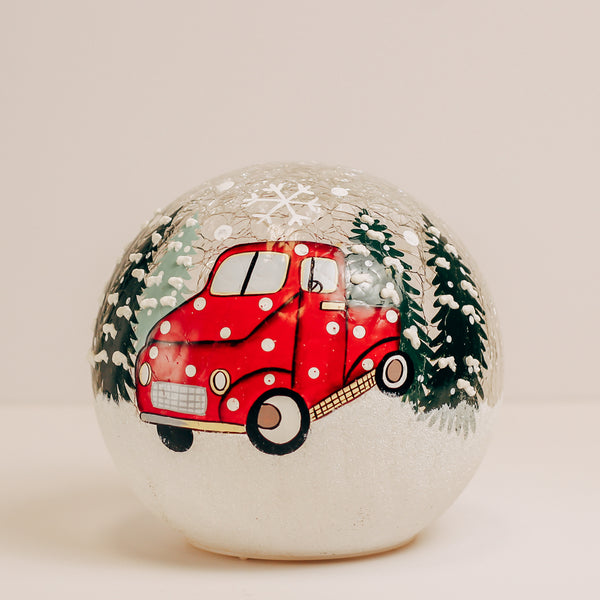 a cheerful giver Vintage Truck - Crackle Glass Orb