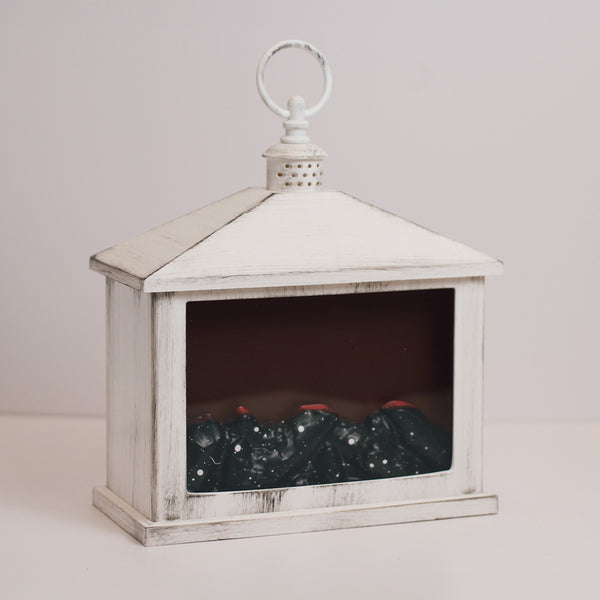A Cheerful Giver White - Fireplace Lantern Flameless