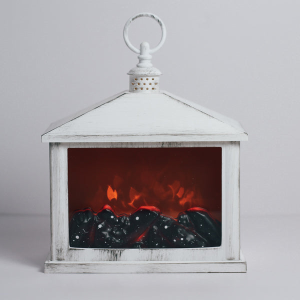 a cheerful giver White - Fireplace Lantern Flameless