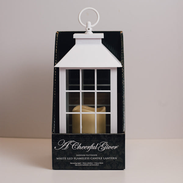 A Cheerful Giver White - Flameless Lantern