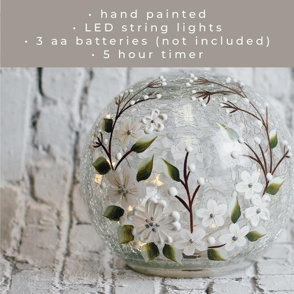 A Cheerful Giver White Jasmine - LED Glass Orb