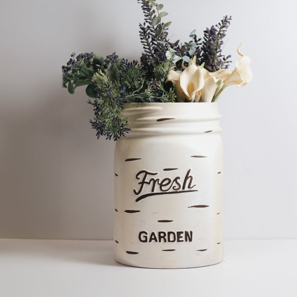a cheerful giver White - Mason Jar Planter