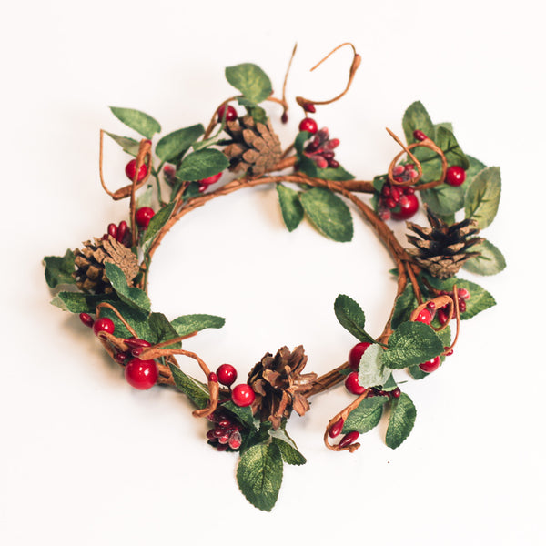 a cheerful giver Winter Berry Pine - Candle Ring