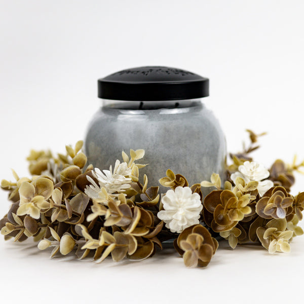 A Cheerful Giver Ashen Leaves & Succulent - Candle Ring