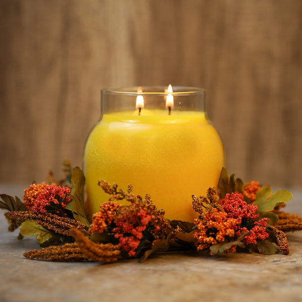 A Cheerful Giver Brown Amaranthus & Foliage - Candle Ring