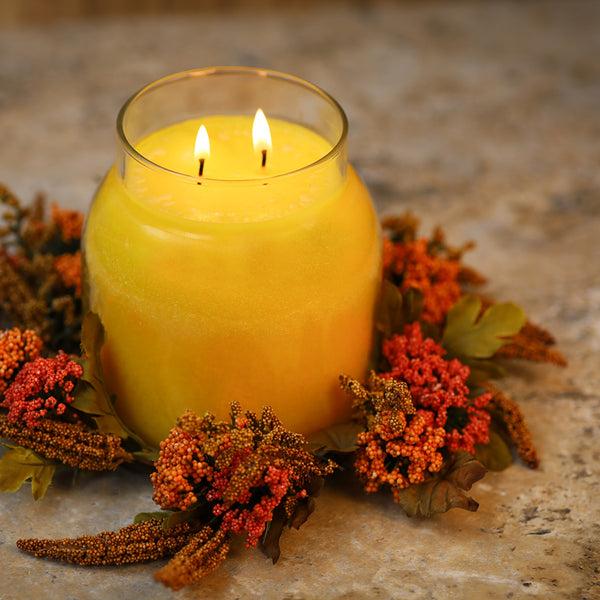 A Cheerful Giver Brown Amaranthus & Foliage - Candle Ring