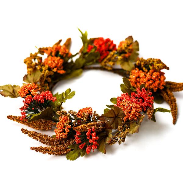 a cheerful giver Brown Amaranthus & Foliage - Candle Ring