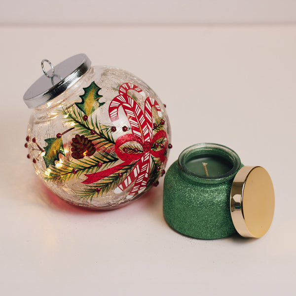 A Cheerful Giver Candy Cane Ornament & Holly Tree - Gift Set