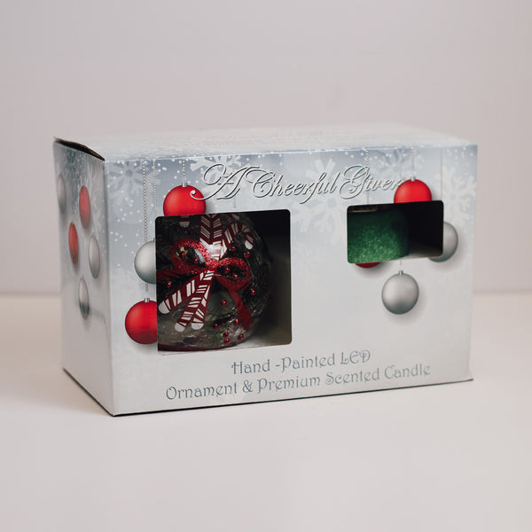 a cheerful giver Candy Cane Ornament & Holly Tree - Gift Set