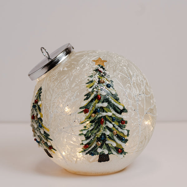 A Cheerful Giver Christmas Tree - Crackle Glass Ornament