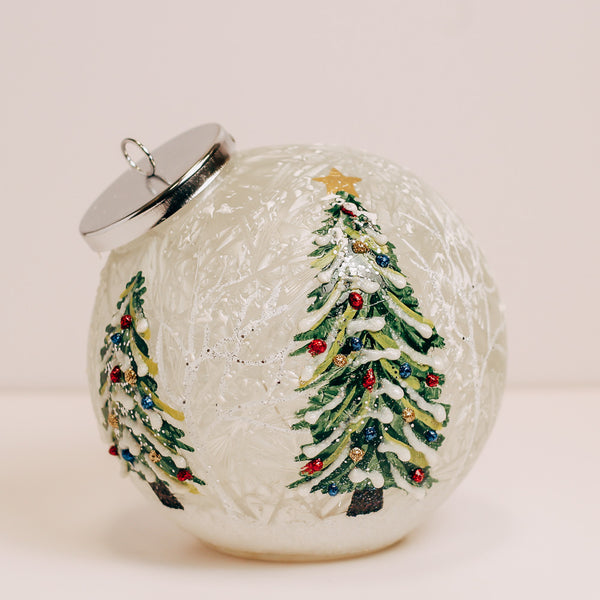 a cheerful giver Christmas Tree - Crackle Glass Ornament