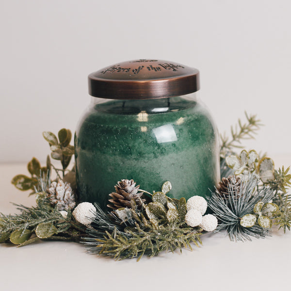 A Cheerful Giver Flocked Snowballs & Spruce - Candle Ring