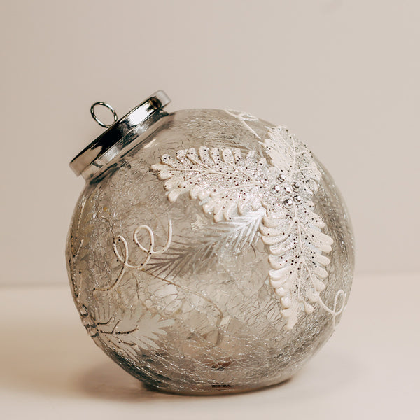 a cheerful giver Frosted Pine - Crackle Glass Ornament