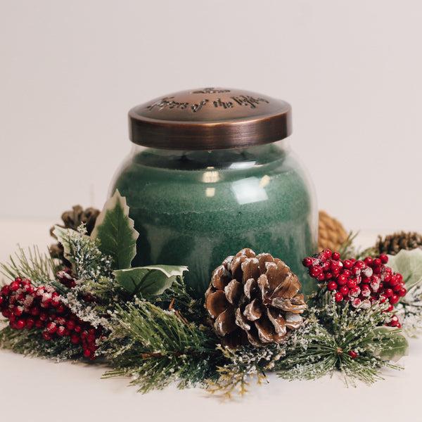 A Cheerful Giver Frosted Pine With Berry - Candle Ring