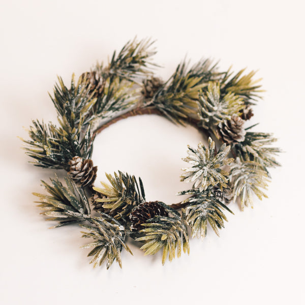 a cheerful giver Frozen Pinecones & Greens - Candle Ring