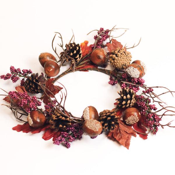 a cheerful giver Harvest Acorns & Branches - Candle Ring