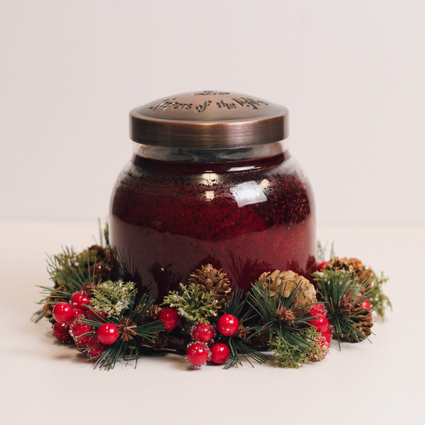 A Cheerful Giver Iced Red Berries & Pinecones - Candle Ring