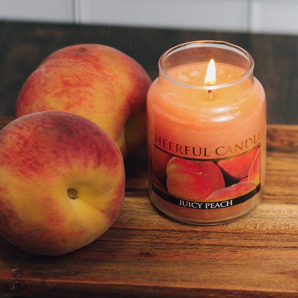 A Cheerful Giver Juicy Peach Scented Candle - 6 Oz Single Wick Cheerful Candle