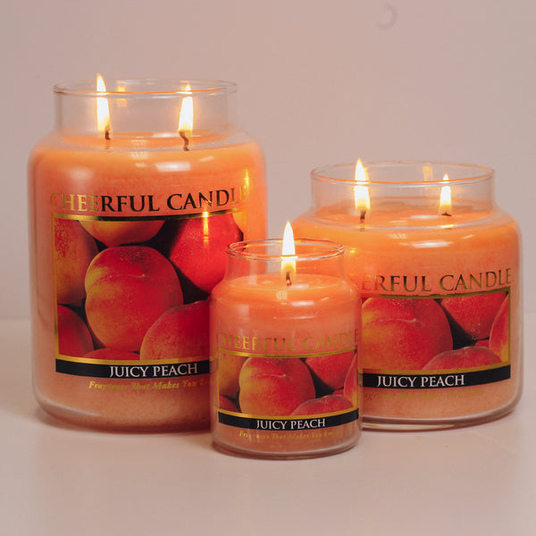 A Cheerful Giver Juicy Peach Scented Candle - 6 Oz Single Wick Cheerful Candle