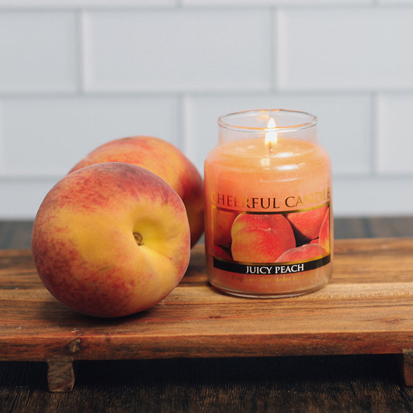 A Cheerful Giver Juicy Peach Scented Candle - 6 Oz Single Wick Cheerful Candle