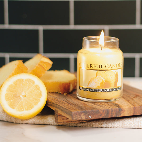 A Cheerful Giver Lemon Butter Pound Cake Scented Candle - 6 Oz Single Wick Cheerful Candle